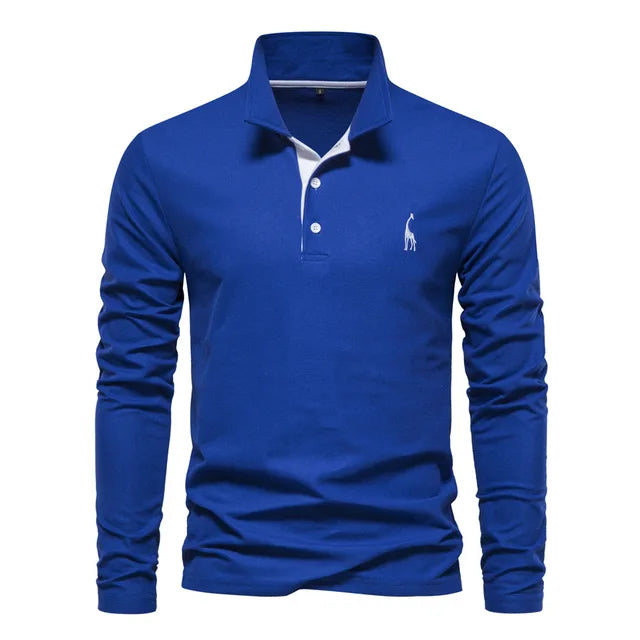 Variant image for Frank | Long Sleeve Polo Shirt - Cotton Blend, Men's Golf Shirt-26