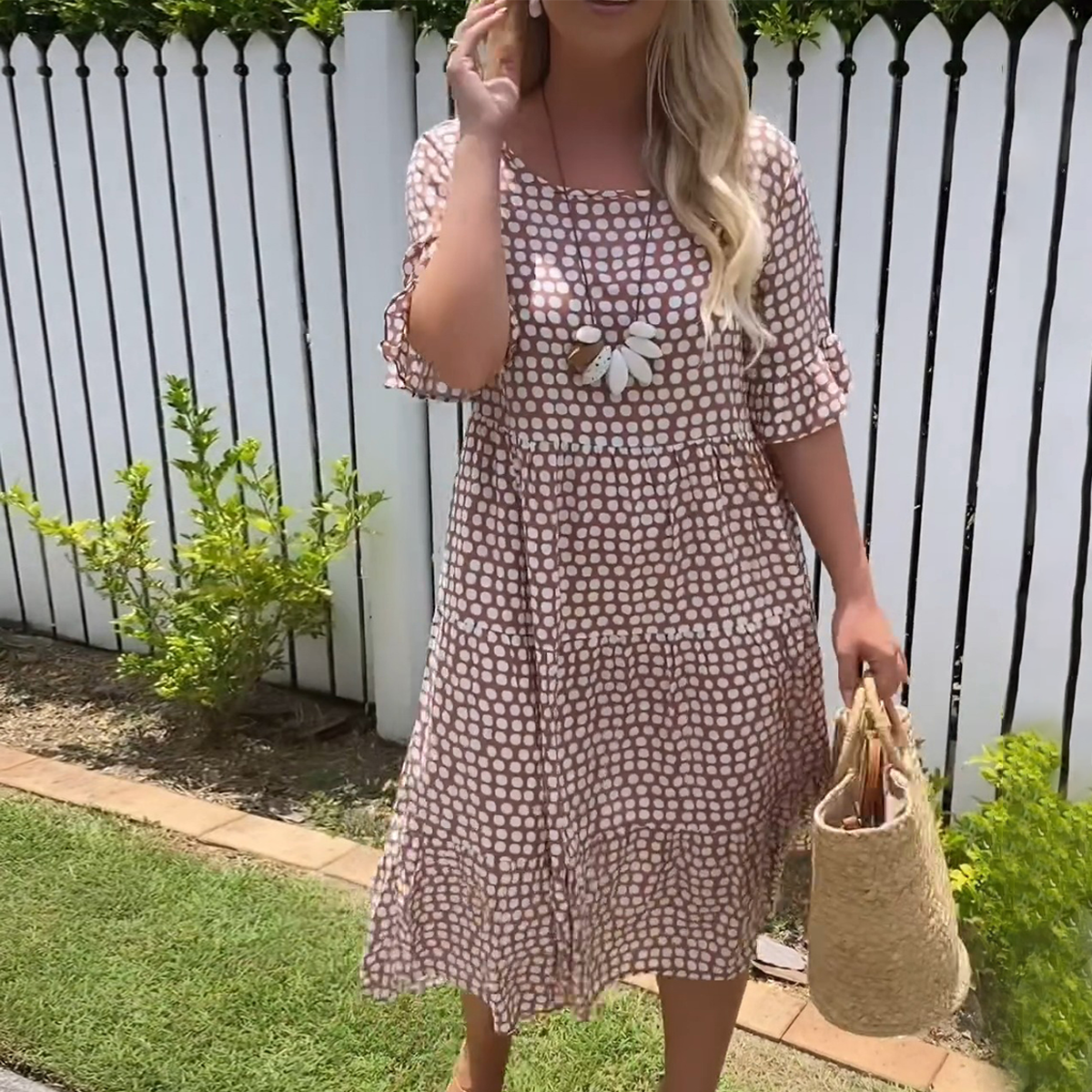 Floral Spotted | Ladies Casual Midi Dress