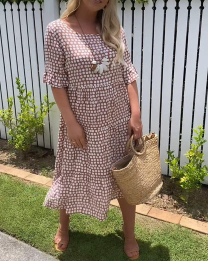 Floral Spotted | Ladies Casual Midi Dress