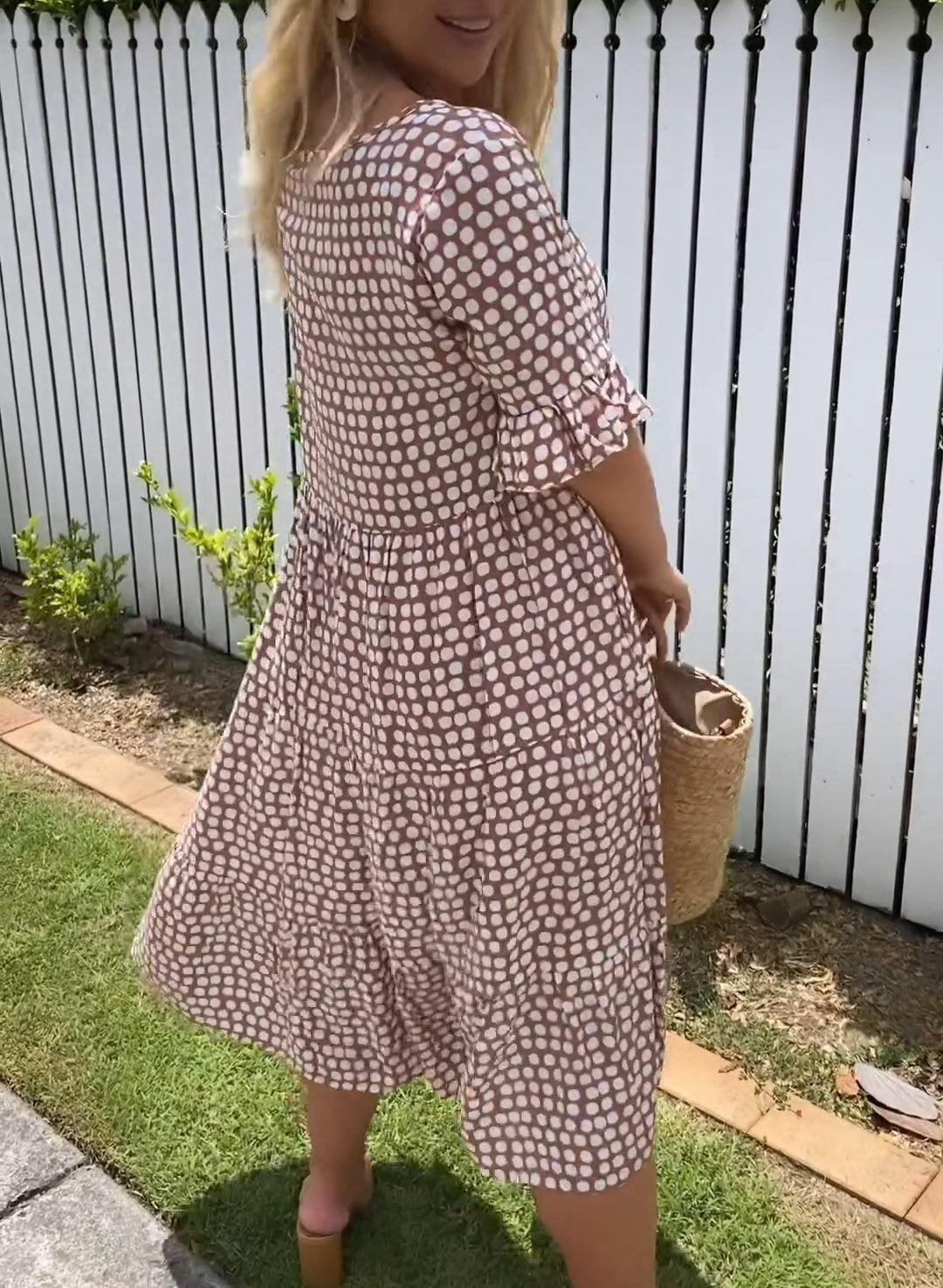 Floral Spotted | Ladies Casual Midi Dress
