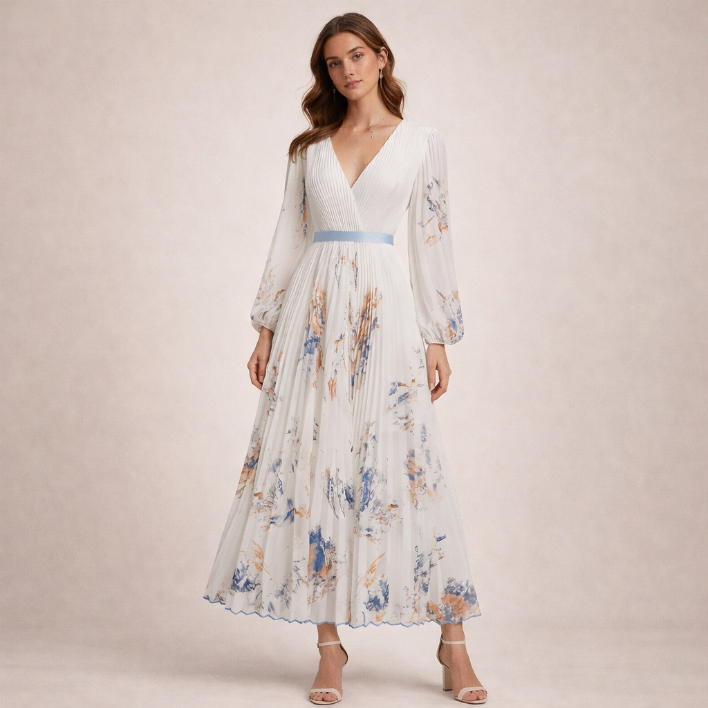 Nora | Maxi dress with long sleeves and floral print 1