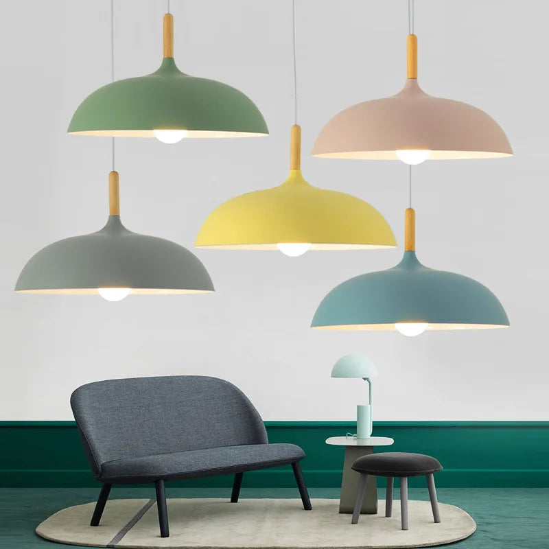 Rustic Wood Pendant Light – Contemporary LED Ceiling Lamp