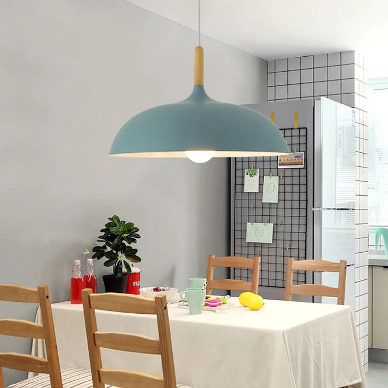Rustic Wood Pendant Light – Contemporary LED Ceiling Lamp