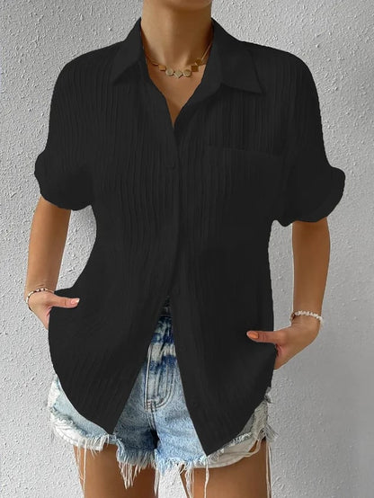 Norelia | Women's Relaxed Textured Short-Sleeve Top 5
