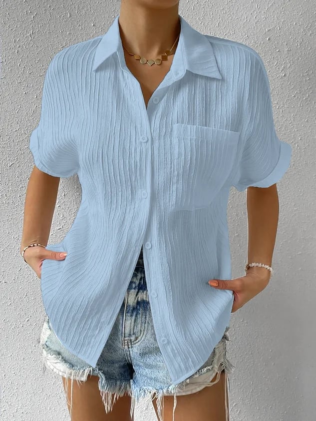 Norelia | Women's Relaxed Textured Short-Sleeve Top 8