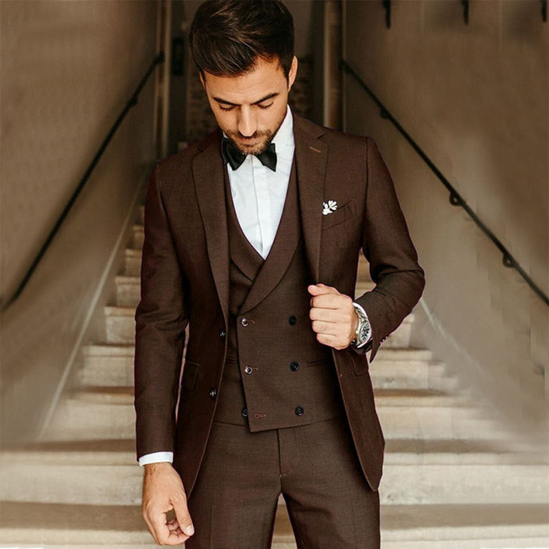 Men's Slim Fit Formal Suit Blazer Vest Pants Set
