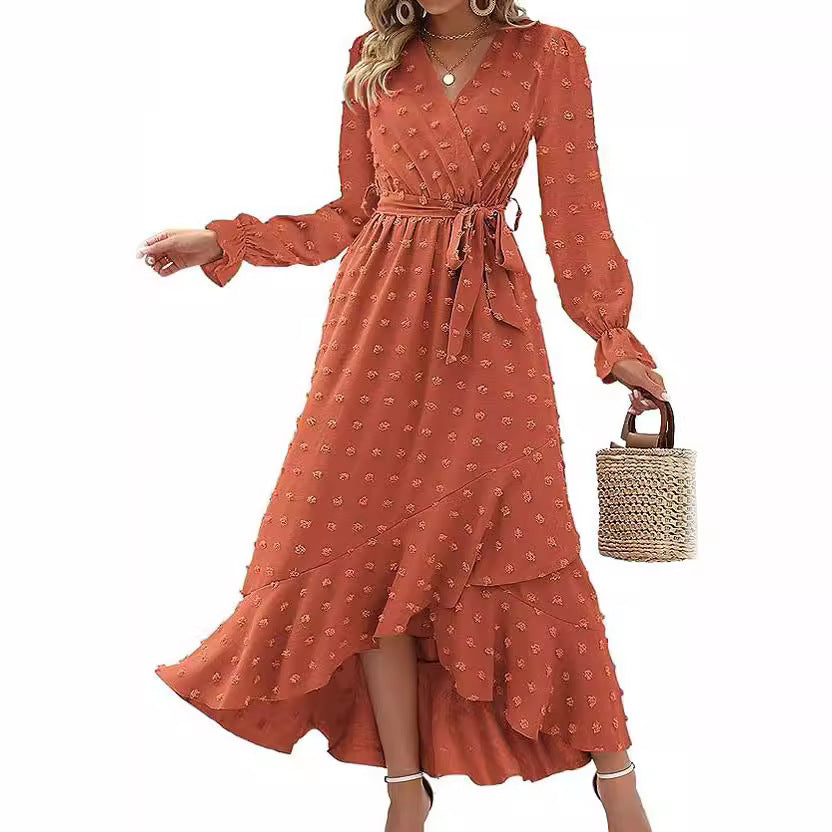 Ladies' Elegant Sleeved Wrap Dress