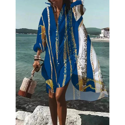 Ladies Loose Fit V Neck Maxi Dress
