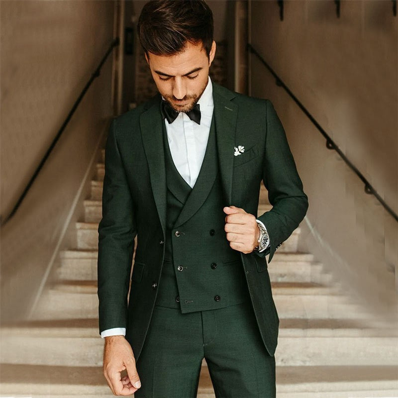 Men's Slim Fit Formal Suit Blazer Vest Pants Set