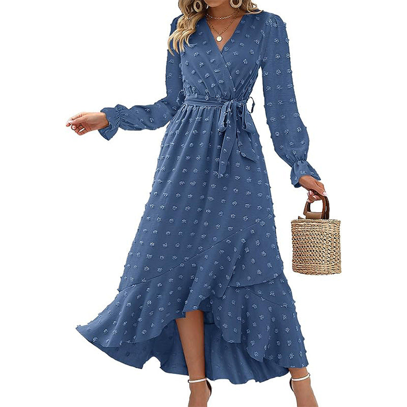 Ladies' Elegant Sleeved Wrap Dress