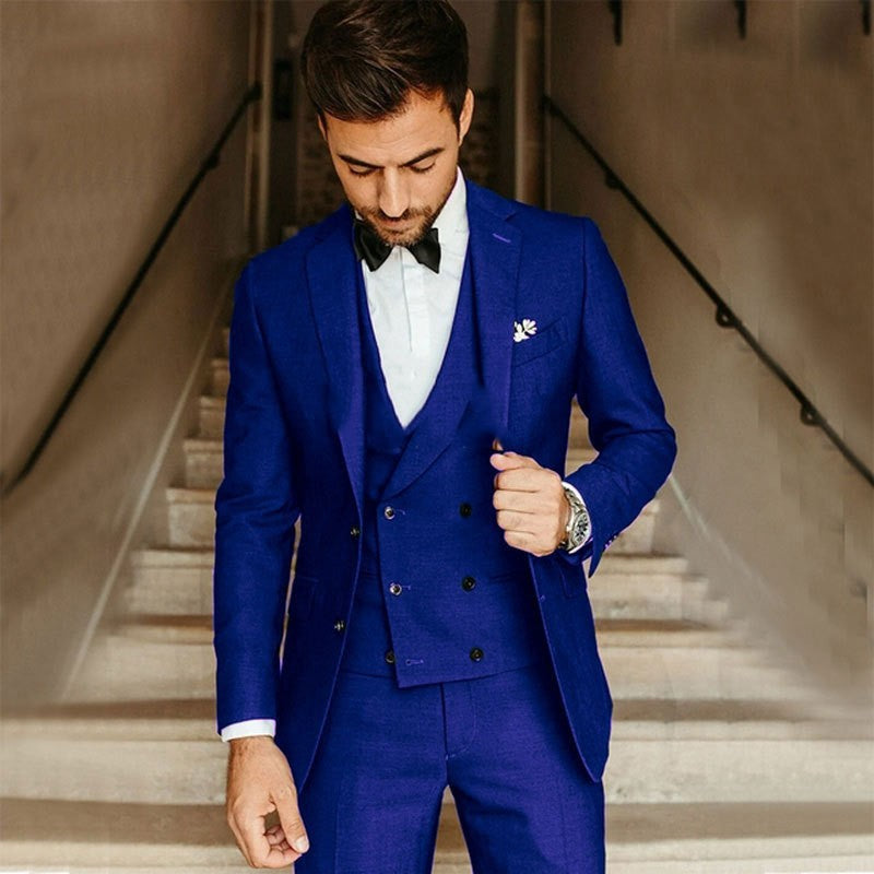 Men's Slim Fit Formal Suit Blazer Vest Pants Set