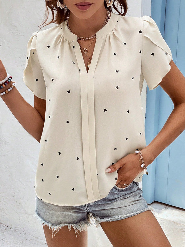 Ladies' Lovely Heart Pattern Blouse