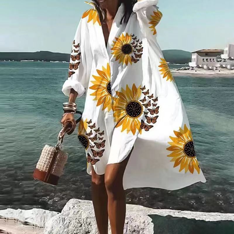 Ladies Loose Fit V Neck Maxi Dress