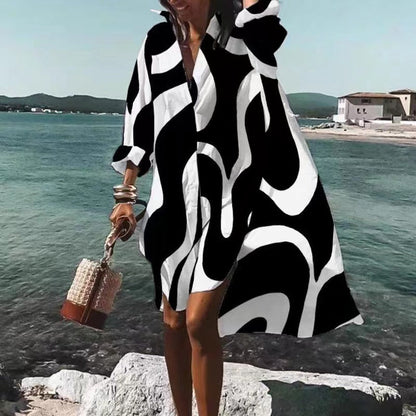 Ladies Loose Fit V Neck Maxi Dress - Luxivelle