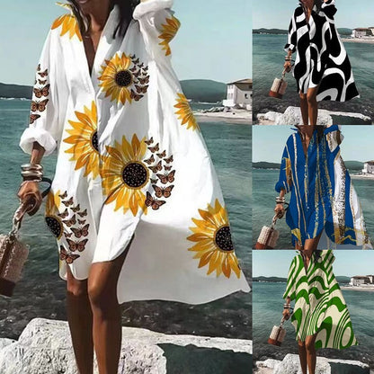 Ladies Loose Fit V Neck Maxi Dress