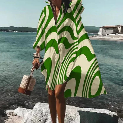 Ladies Loose Fit V Neck Maxi Dress