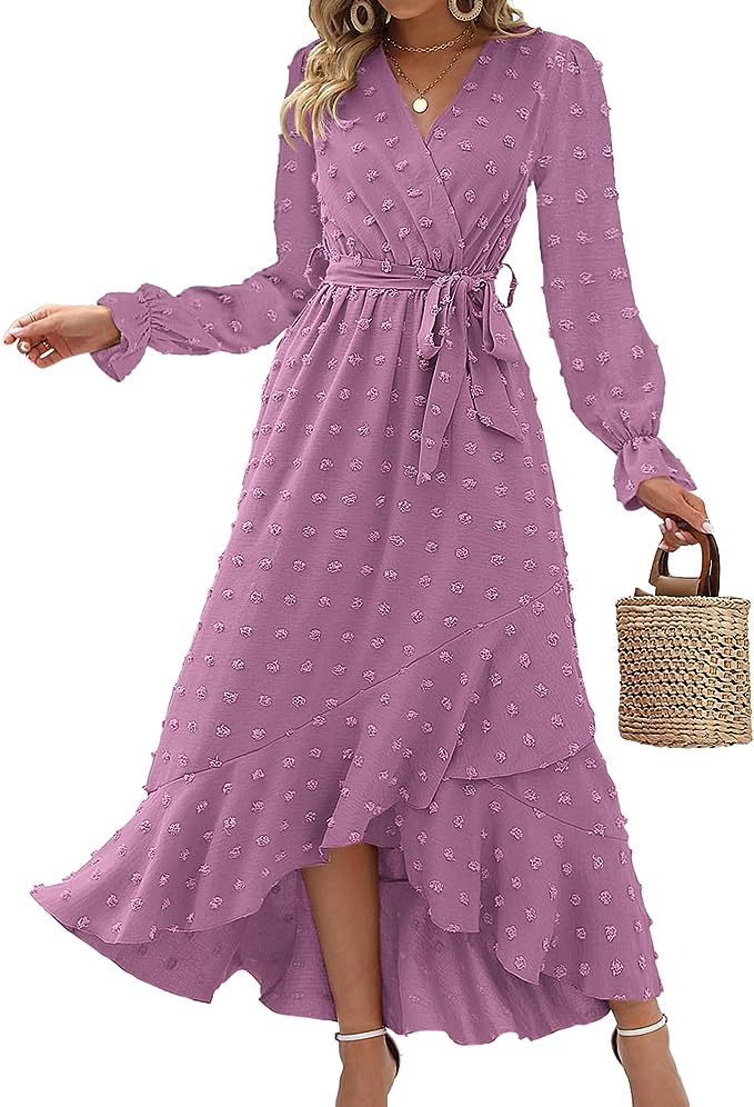 Ladies' Elegant Sleeved Wrap Dress
