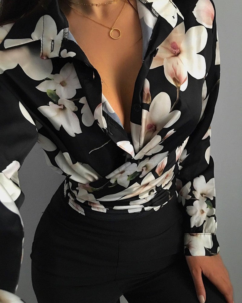 Stylish Patterned Women's Blouse