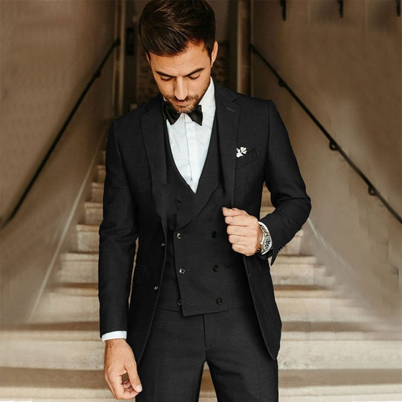 Men's Slim Fit Formal Suit Blazer Vest Pants Set - Luxivelle