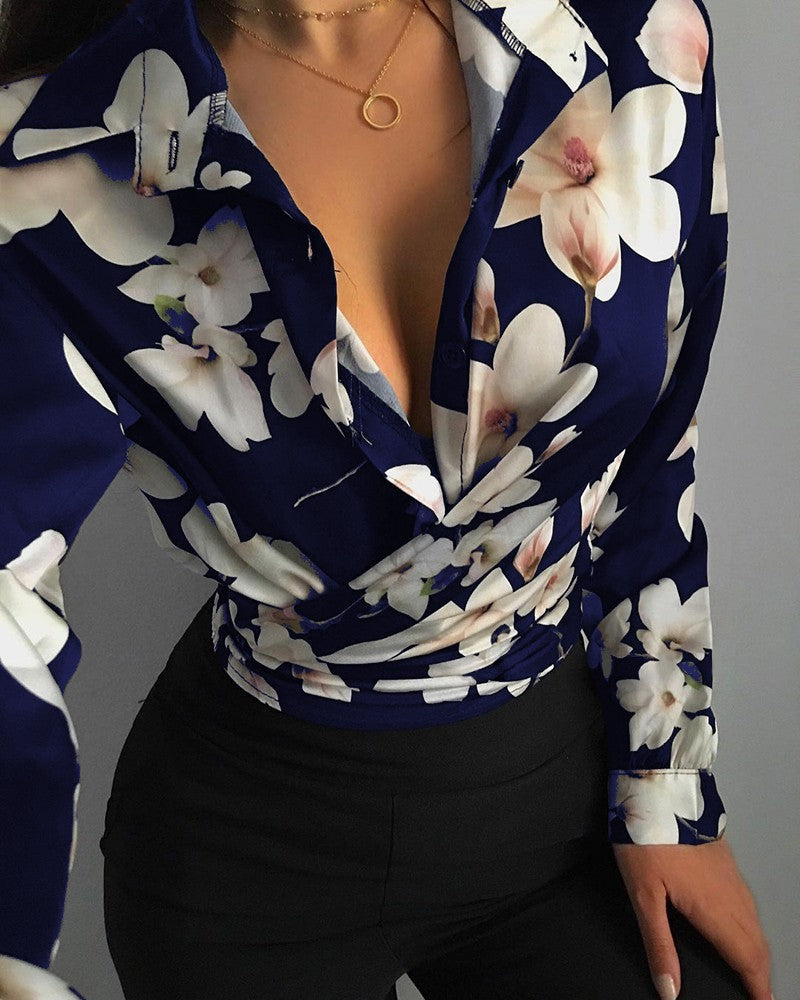 Stylish Patterned Women's Blouse