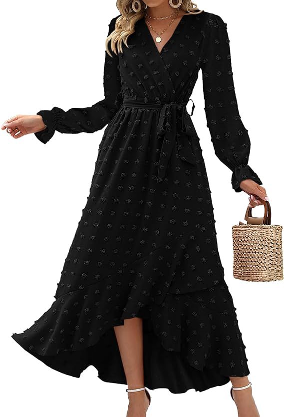 Ladies' Elegant Sleeved Wrap Dress
