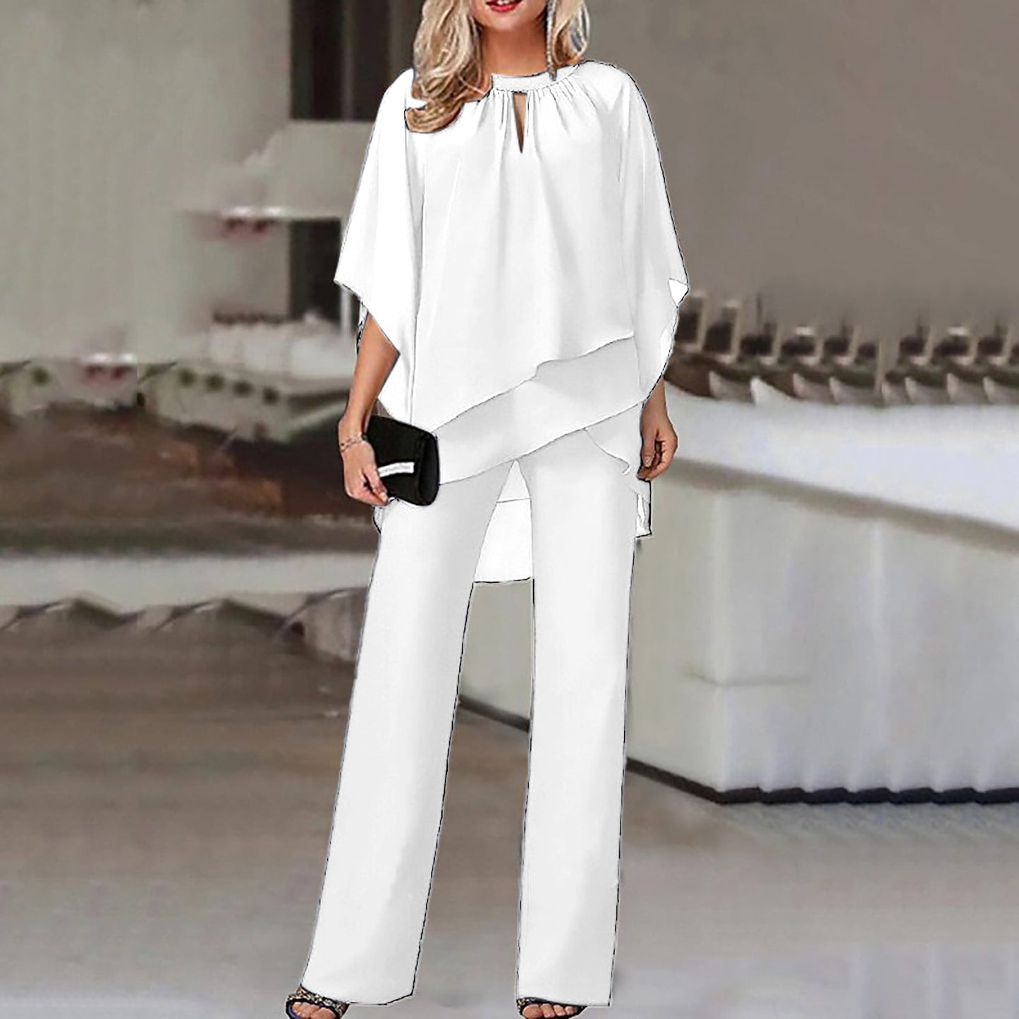 Women's Chic Off Shoulder Pant Suit - Luxivelle