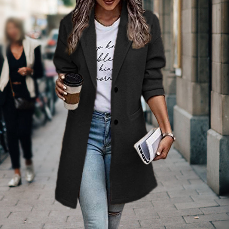 Classic Two Button Ladies Winter Coat