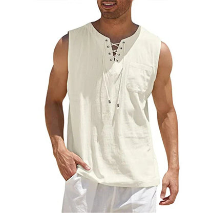 Men's Breathable Sleeveless Summer Tee Shirt