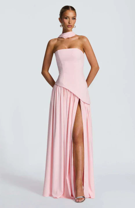 Luxurious Satin Floor Length Evening Dress