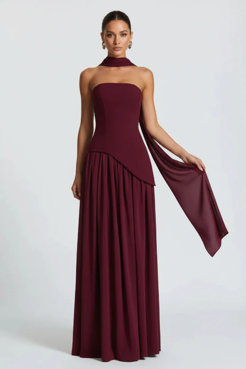 Luxurious Satin Floor Length Evening Dress - Luxivelle