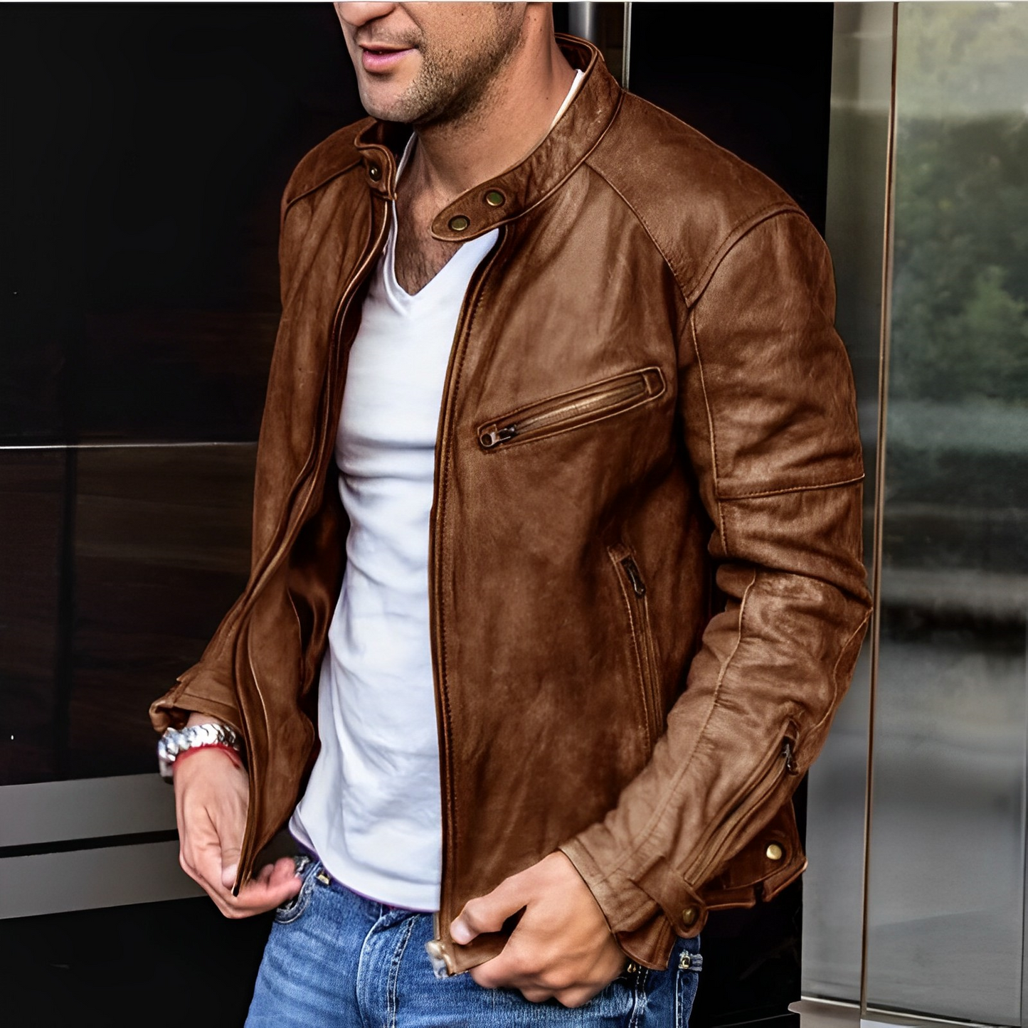 Waterproof Zip Up Mens Coat