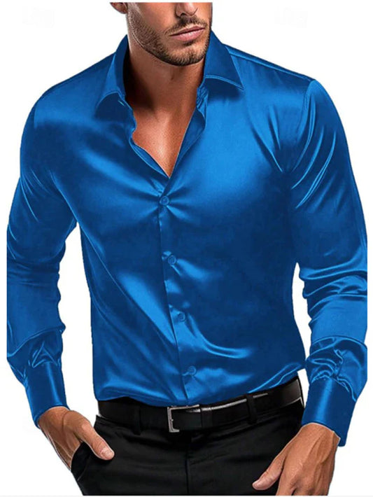 Classic Mens Casual Long Sleeve Button Shirt - Luxivelle