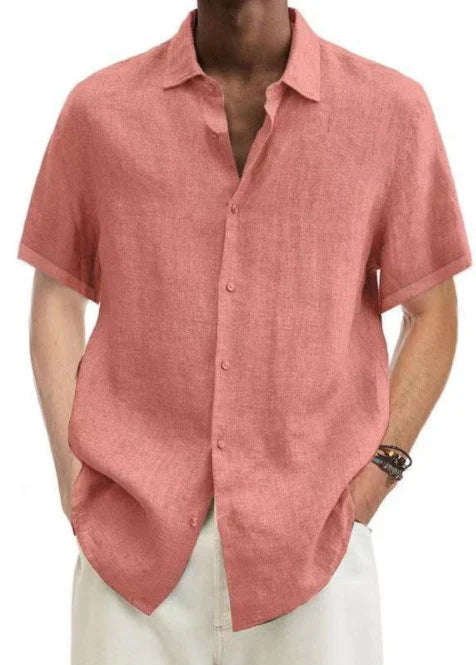 Relaxed Fit Men's Short Sleeve Casual Shirt
