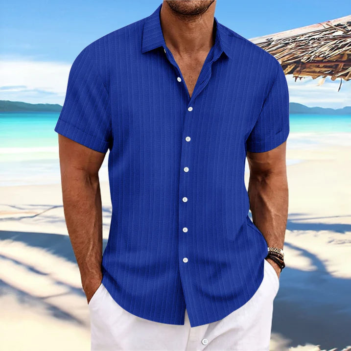 Casual Mens Short Sleeve Button Shirt - Luxivelle