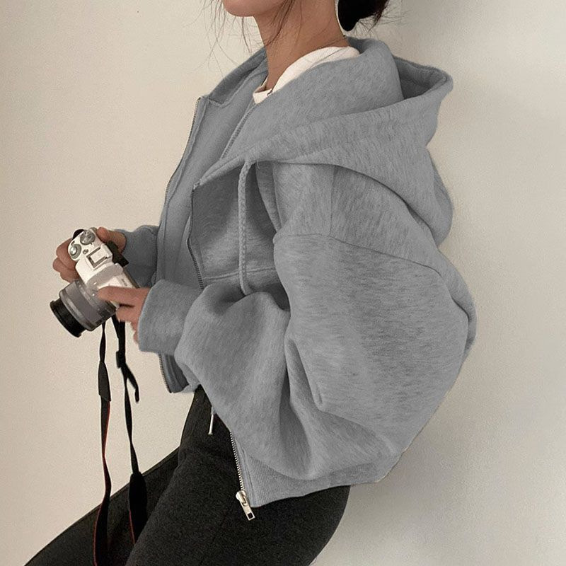 Feminine Hoodie Crop Top for Ladies