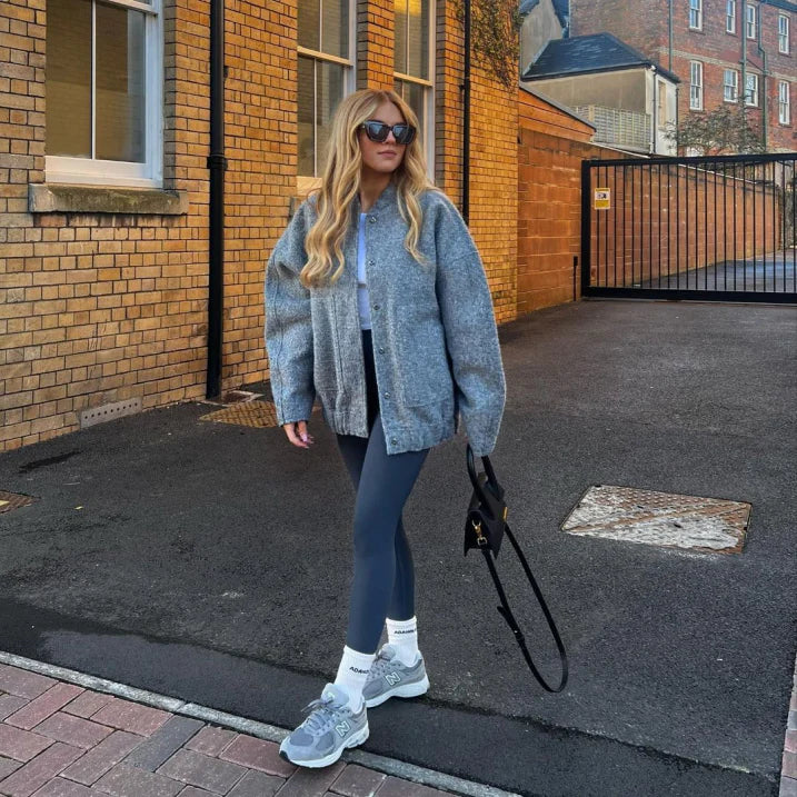 Classic Women's Zipper Bomber Coat