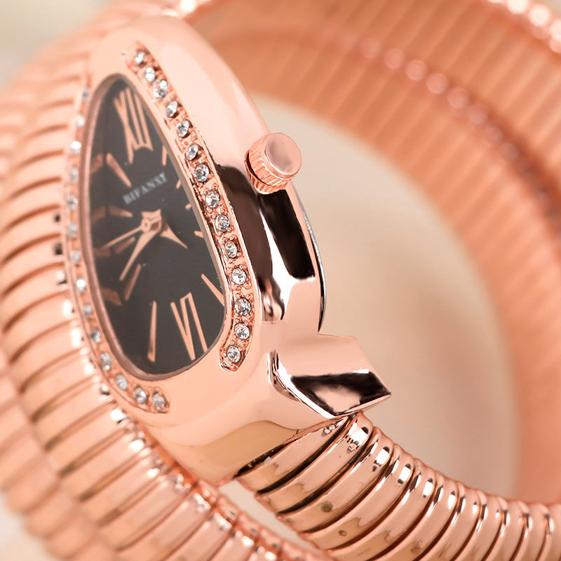 Slim Stainless Steel Quartz Watch with Oval Face