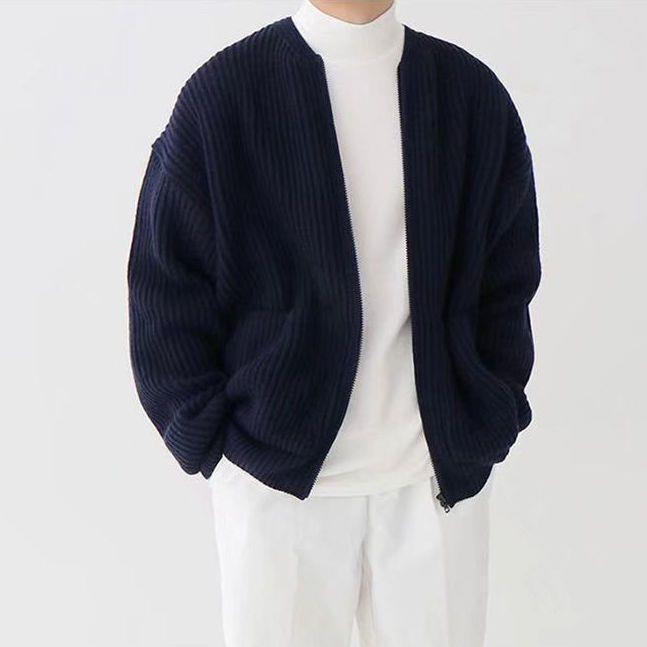 Stylish Men's Cable Knit Sweater Cardigan - Luxivelle