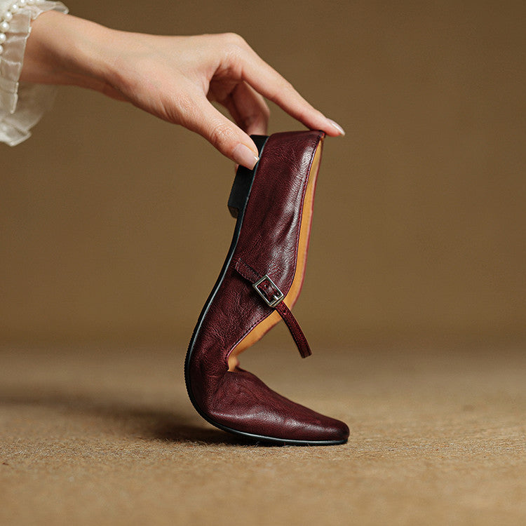 Authentic Leather Slip On Mules