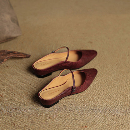 Authentic Leather Slip On Mules