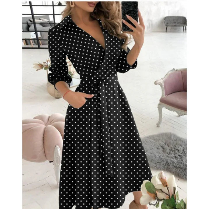 Flattering Fit Knee Length Dress - Luxivelle