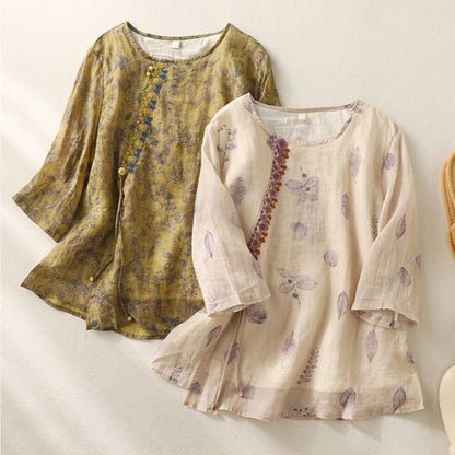 Casual Embroidered Loose Fit Top
