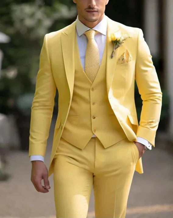 Men's Slim Cotton Summer Business Suit - Luxivelle
