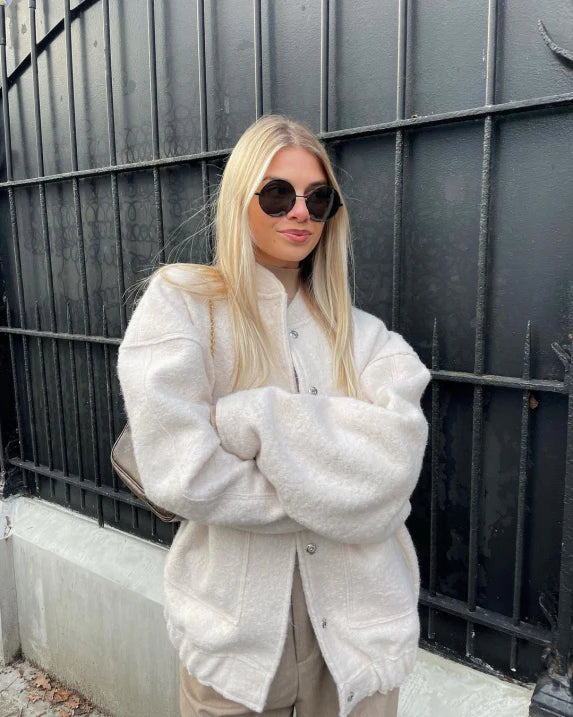 Classic Women's Zipper Bomber Coat