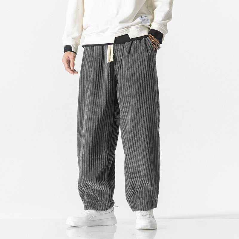 Masaaki | Cordhose Pants - Japanese Minimalist Style with Elastic Waistband 4