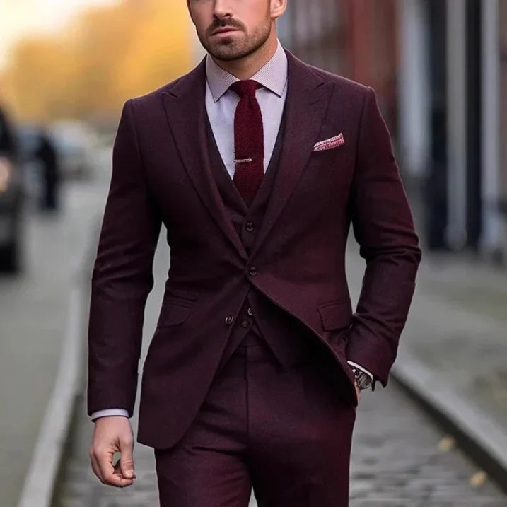 Men's Slim Cotton Summer Business Suit
