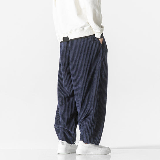 Masaaki | Cordhose Pants - Japanese Minimalist Style with Elastic Waistband 5