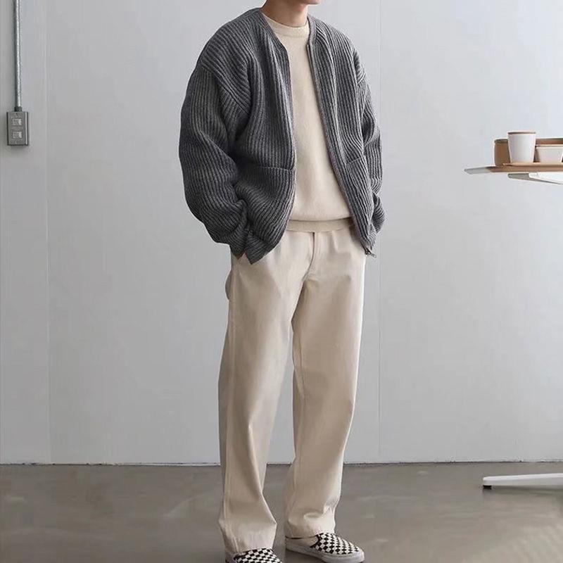 Stylish Men's Cable Knit Sweater Cardigan