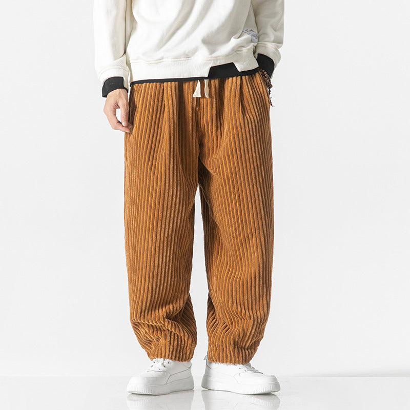 Masaaki | Cordhose Pants - Japanese Minimalist Style with Elastic Waistband 3