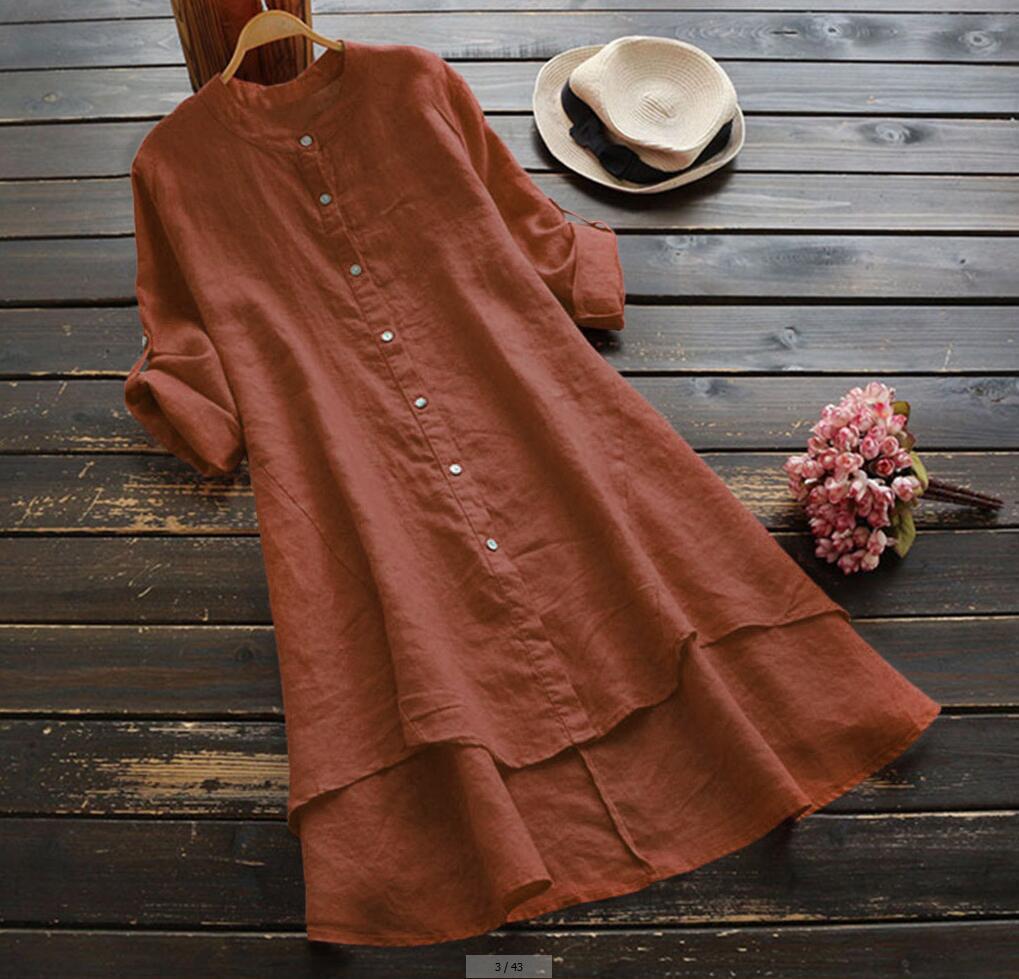 Ladies' Classic Crew Neck Long Sleeve Dress - Luxivelle